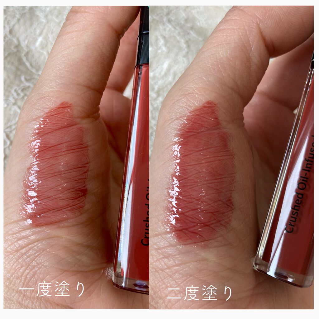 クラッシュドオイル インフューズド グロス L01 ローズガーデン/BOBBI BROWN/リップグロスを使ったクチコミ（2枚目）