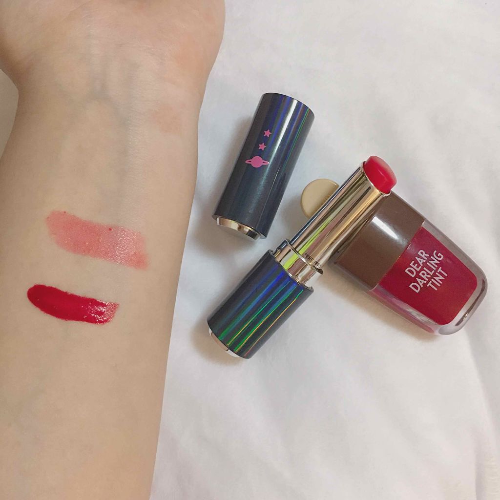 ディアダーリン ウォータージェルティント （アイスティント）/ETUDE/口紅を使ったクチコミ（2枚目）