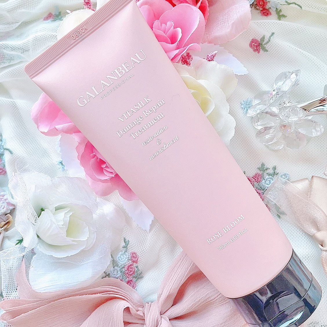 ビタシルクダメージリペアトリートメント（ローズブルーム）/ガランビュー/洗い流すヘアトリートメントを使ったクチコミ（1枚目）