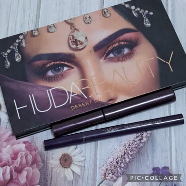 Huda Beauty フーダビューティーアイシャドウのクチコミ「『Huda Beauty  DESERT DUSK PALETTE』を使ってのパープルメイク🎵.....」（1枚目）