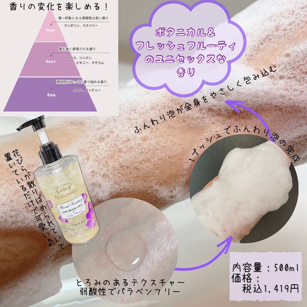 レイヴィー ファンタジーボディーシャンプー バイオレット/Leivy/ボディソープを使ったクチコミ(3枚目)