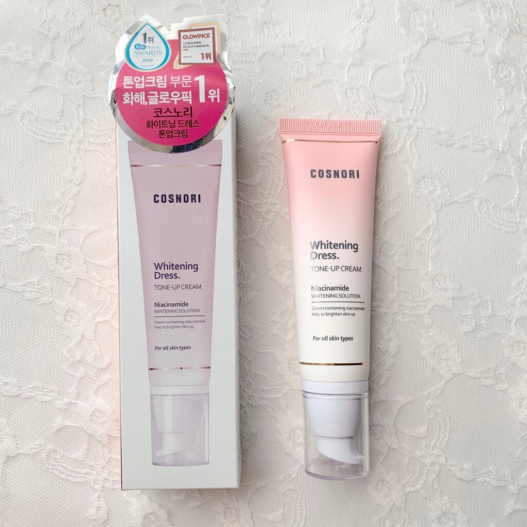 ホワイトニングドレストーンアップクリーム/COSNORI/化粧下地を使ったクチコミ(2枚目)