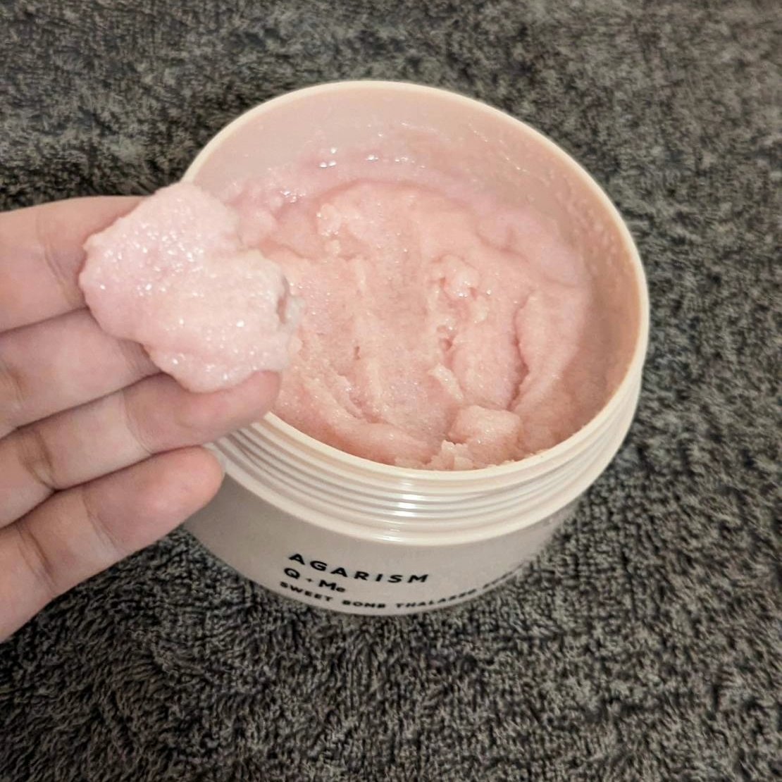 Q+Me スウィート ボム タラソ スクラブ/AGARISM/バストケア・ヒップケアを使ったクチコミ（3枚目）