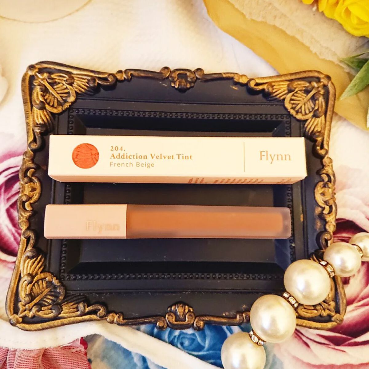 アディクション ベルベットティント 204 フレンチベージュ/Flynn/リップティントを使ったクチコミ（2枚目）