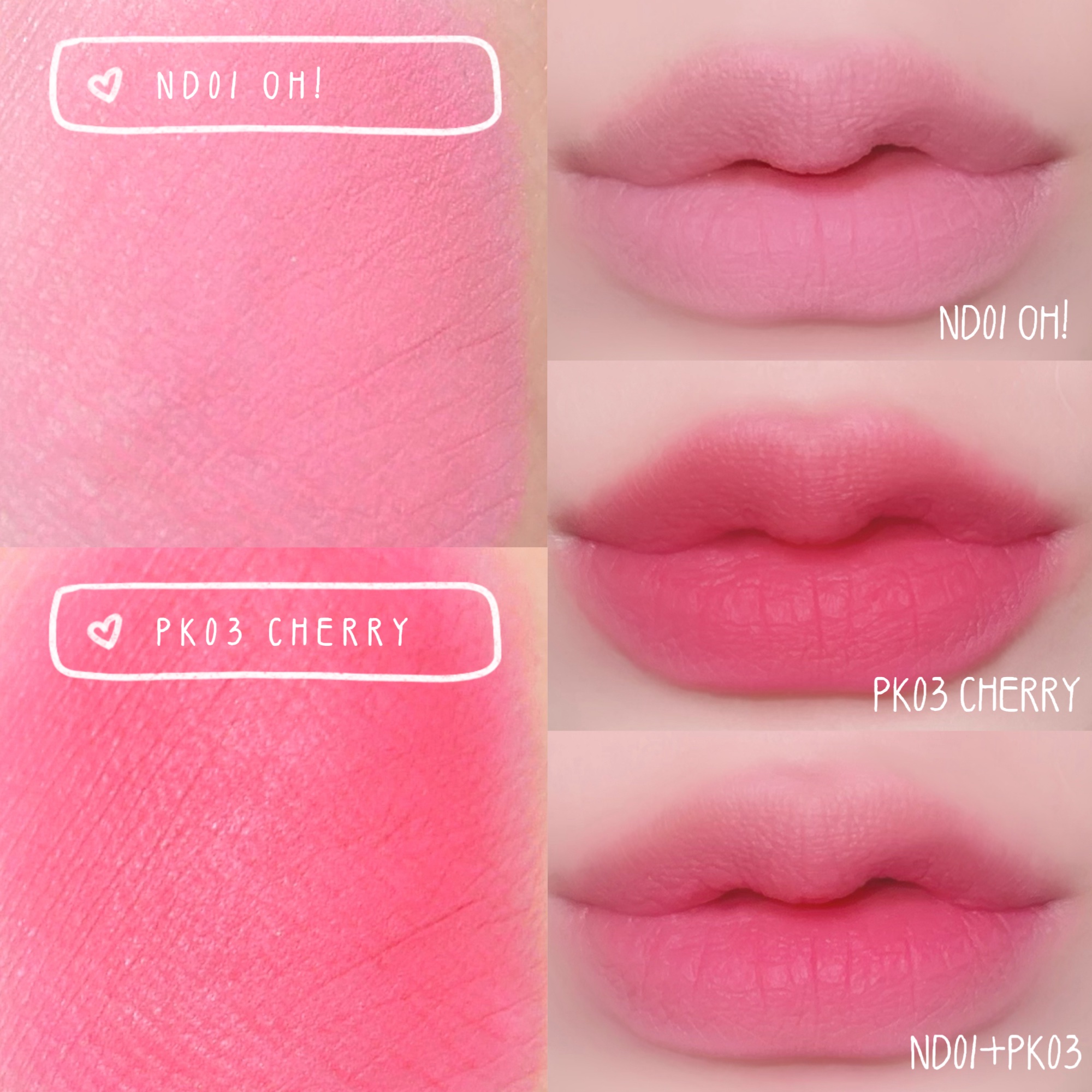 リップアンドチーク ブラーリープリンポット PK03 チェリー/fwee/口紅を使ったクチコミ（3枚目）