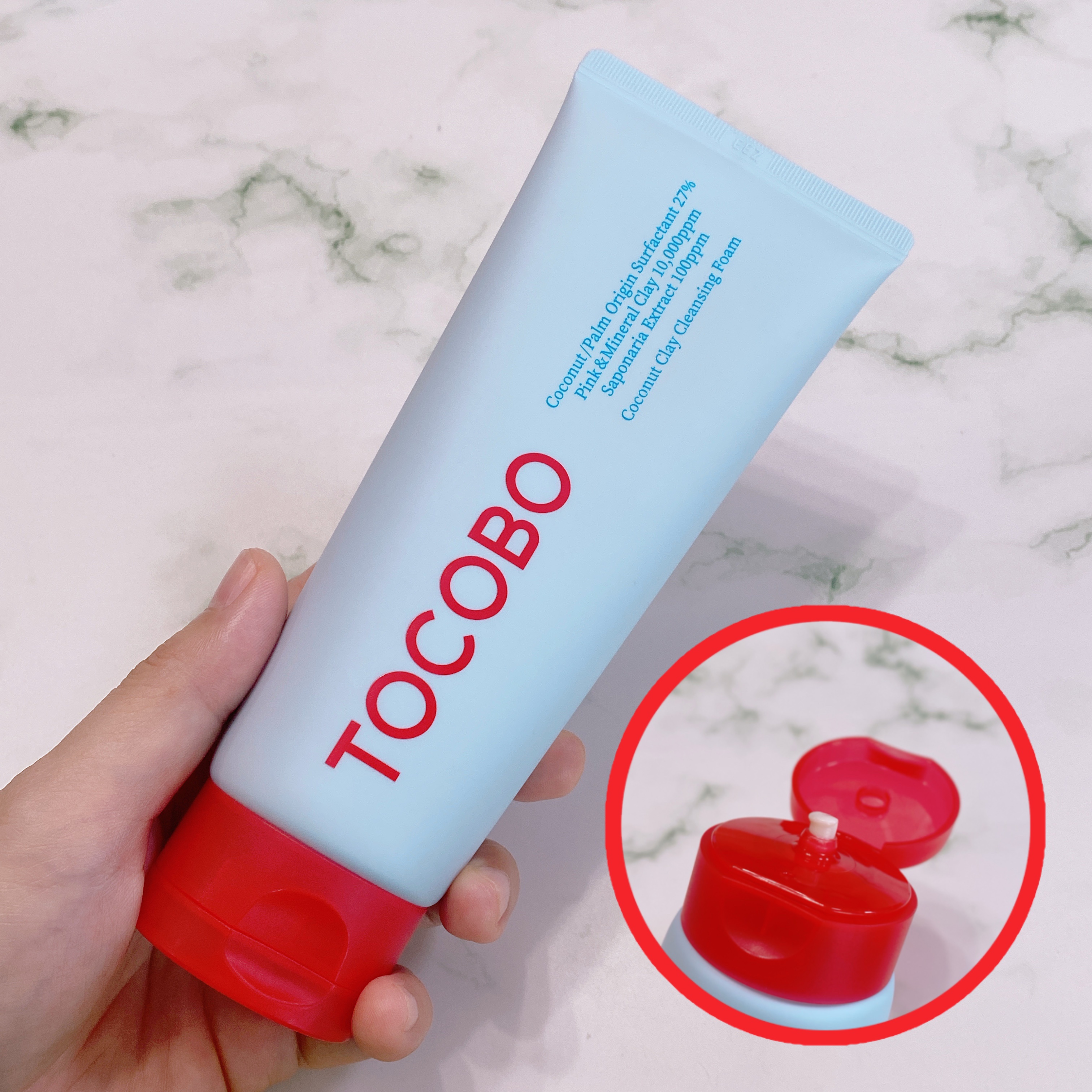 TOCOBO ココナッツクレイクレンジングフォームのクチコミ「スタイルコリアン様から提供いただきました。

トコボ
ココナッツクレイクレンジングフォーム 1.....」（2枚目）