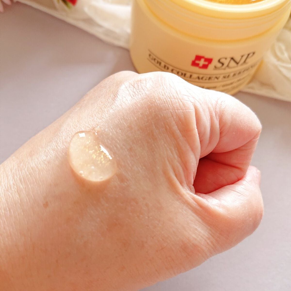 SNP ゴールド コラーゲン スリーピング パック/SNP/シートマスク・パックを使ったクチコミ(4枚目)