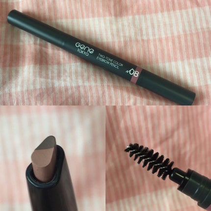 ツートンカラーアイブロウペンシル 08 ピンク系ブラウンの髪に/GENE TOKYO/アイブロウペンシルを使ったクチコミ(2枚目)