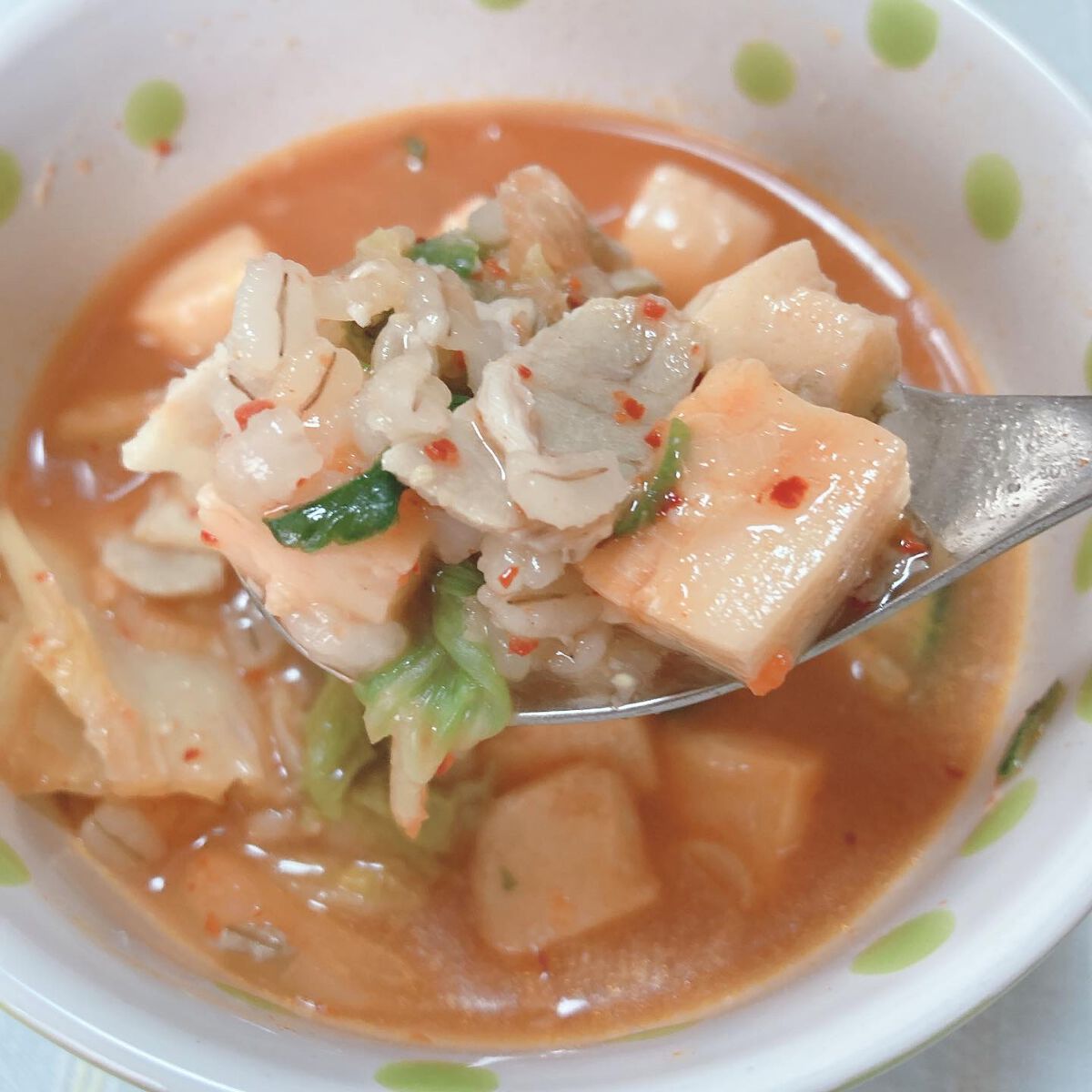 もち麦スープ/ラコックマルシェ/低糖質食品を使ったクチコミ（3枚目）