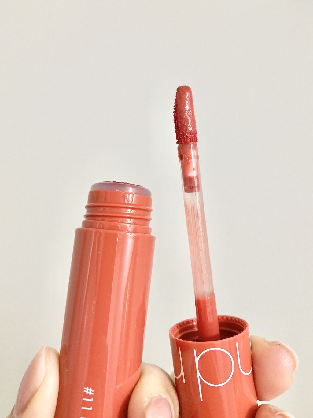 ジューシーラスティングティント 11 ピンクパンプキン(PINK PUMPKIN)/rom&nd/リップティントを使ったクチコミ（3枚目）