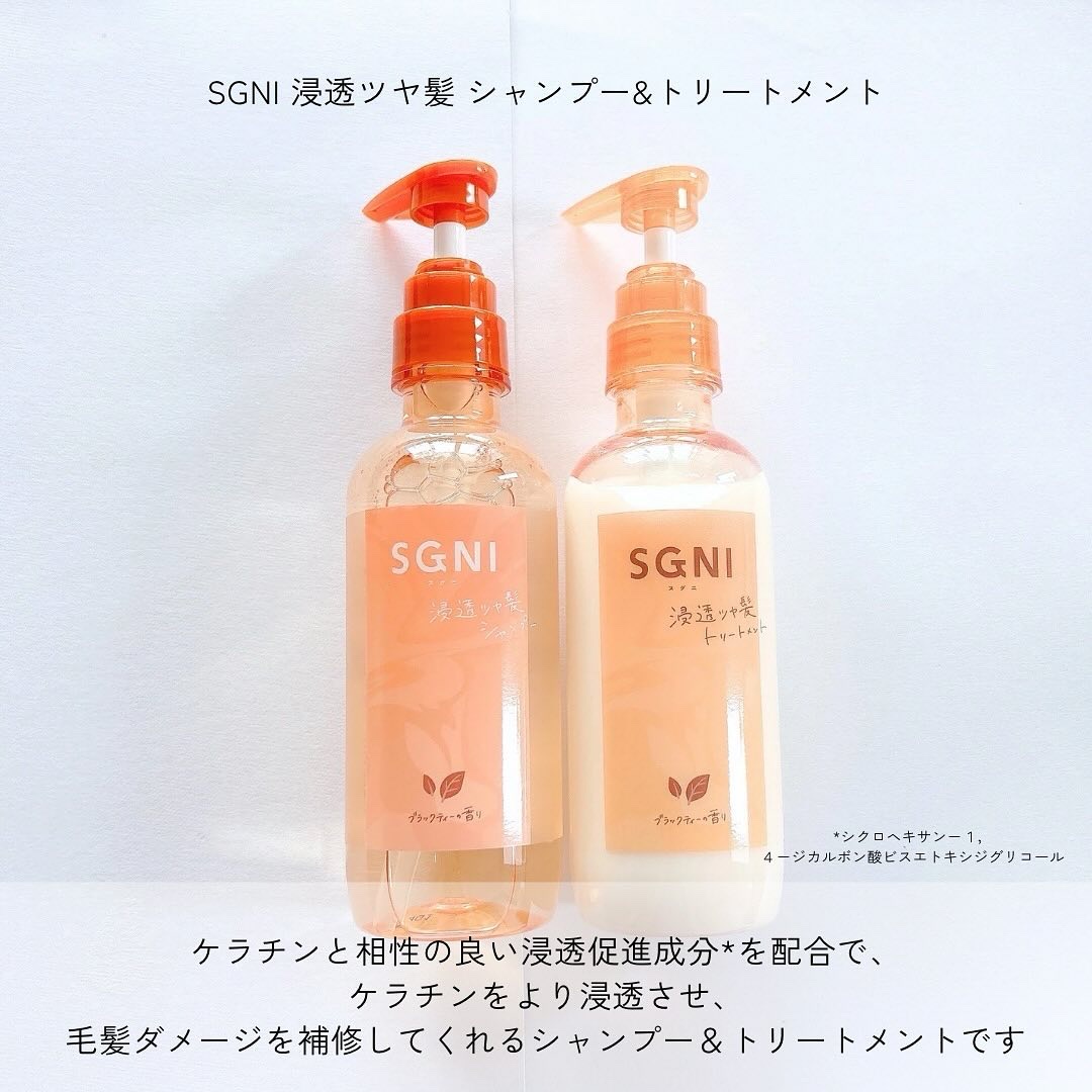 スグニ 浸透ツヤ髪 シャンプー/トリートメント トリートメント本体（400ml）/SGNI/市販シャンプーを使ったクチコミ（2枚目）