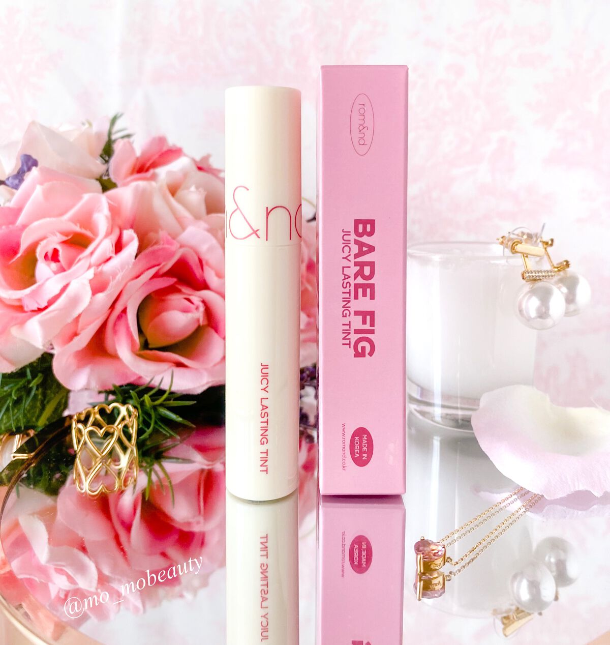 ジューシーラスティングティント 28 ベアフィグ(BARE FIG)/rom&nd/リップティントを使ったクチコミ（1枚目）