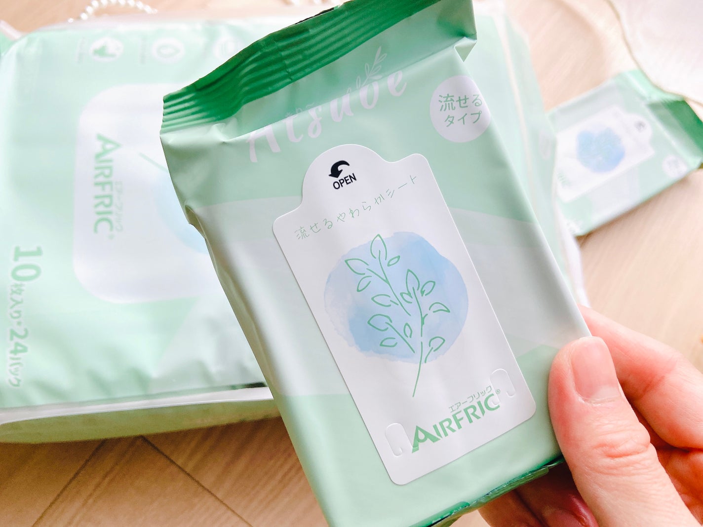 Atsude 流せる!超厚手やわらかシート/AIRFRIC/ティッシュを使ったクチコミ(6枚目)