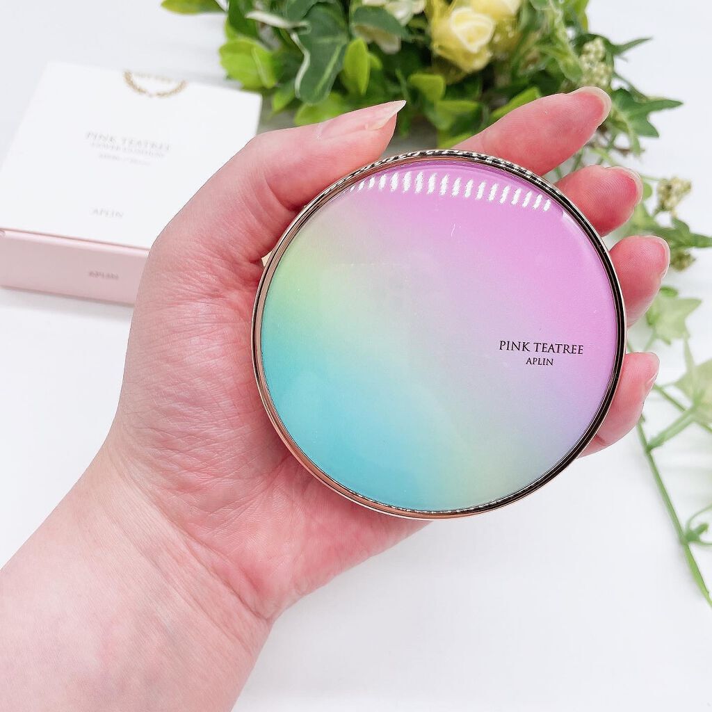 ピンクティーツリーカバークッション/APLIN/クッションファンデーションを使ったクチコミ(3枚目)