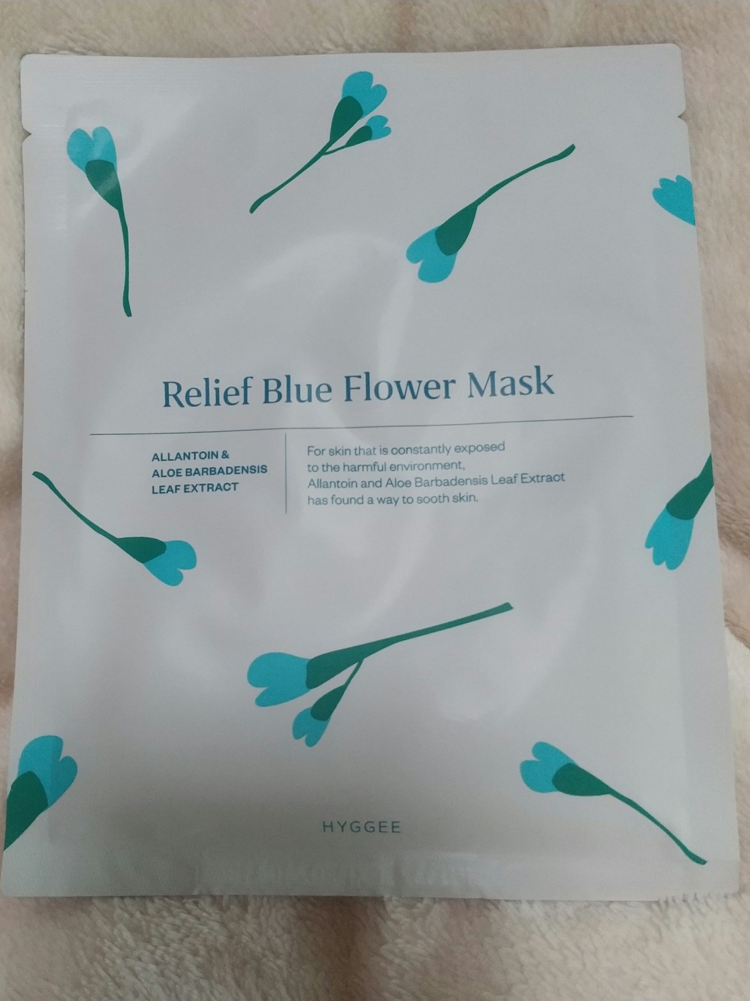 リリーフブルーフラワーフェイスマスクパック/HYGGEE/シートマスク・パックを使ったクチコミ（1枚目）