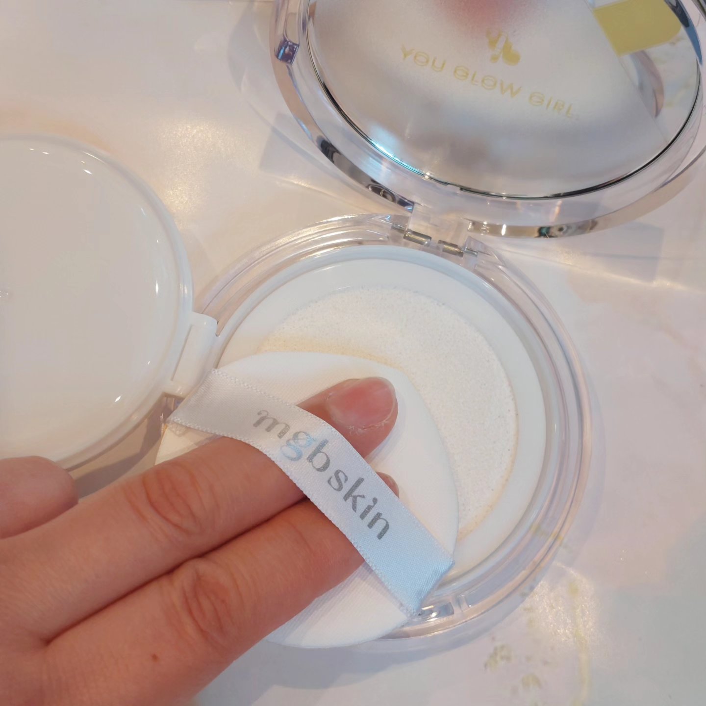 グロウ サン クッション/mgb skin/クッションファンデーションを使ったクチコミ（3枚目）