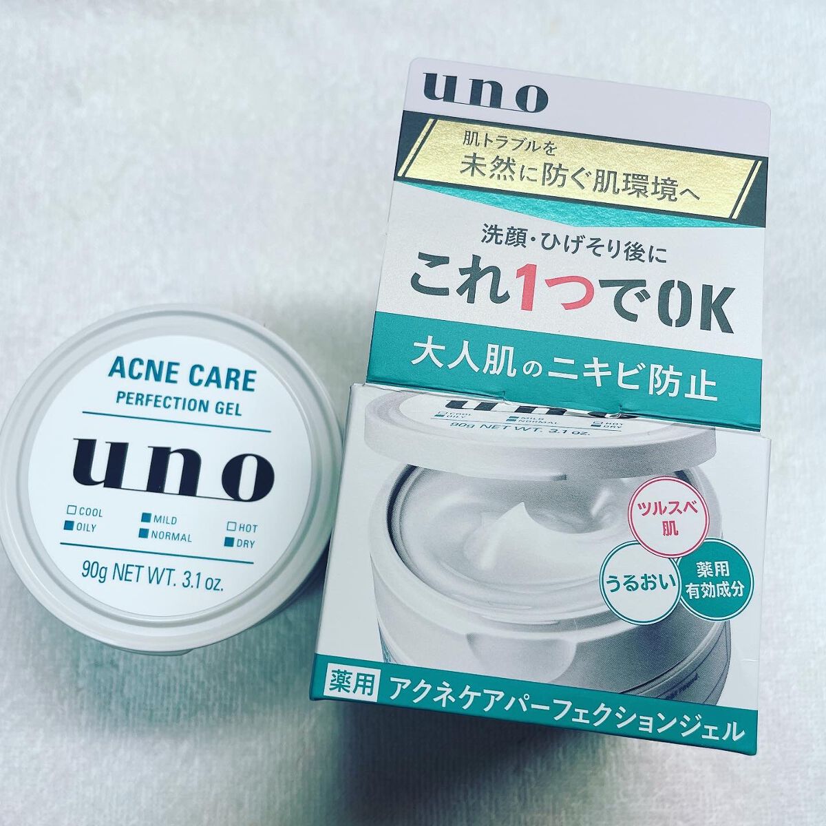 ウーノ　アクネケア パーフェクションジェル　　　ｆＡ  （医薬部外品）/UNO/オールインワン化粧品を使ったクチコミ（1枚目）