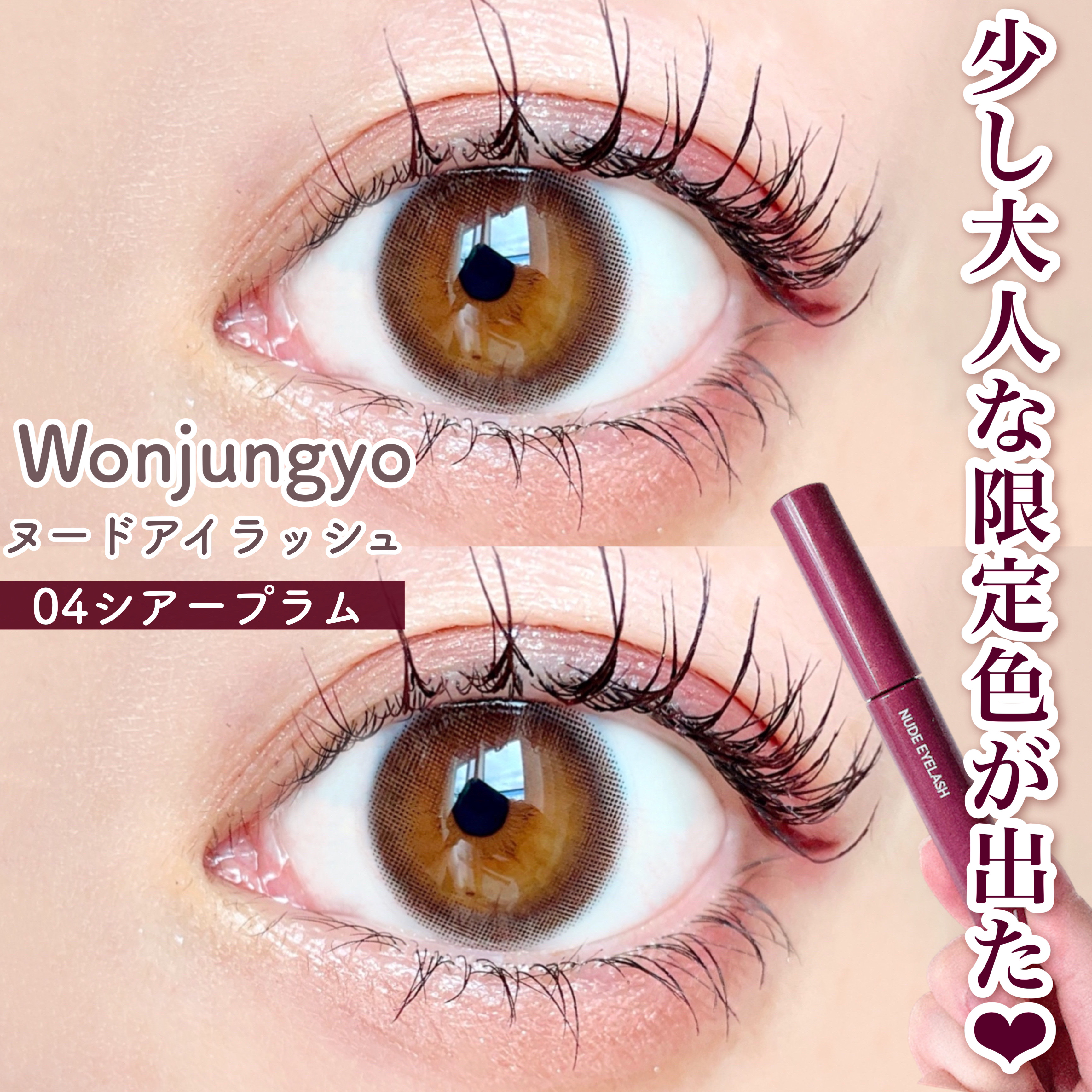 ウォンジョンヨ ヌードアイラッシュ 04 シアープラム/Wonjungyo/マスカラを使ったクチコミ（1枚目）