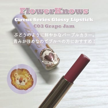 サーカスシリーズ グロッシーリップスティック  C04 Hot Cocoa/FlowerKnows/口紅を使ったクチコミ（3枚目）