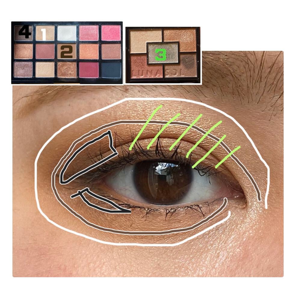 ジェミネイトアイズ/LUNASOL/アイシャドウパレットを使ったクチコミ(2枚目)