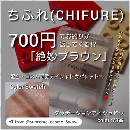 グラデーション アイシャドウ/ちふれ/アイシャドウパレットを使ったクチコミ(1枚目)