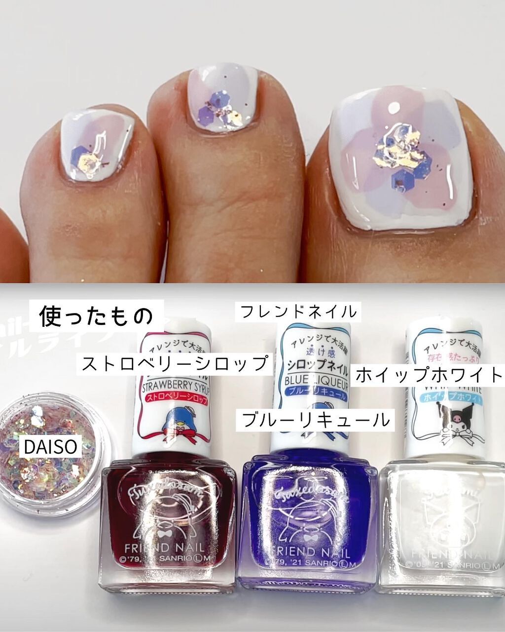 Nail_Lifeネイルライフ on LIPS 「100均やキャンメイクなどのプチプラのマニキュアとアート用品で..」(3枚目)