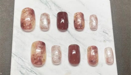 orange_gloss_lxmy on LIPS 「ネイルチップハンドメイドです!よかったらデザイン真似してみてく..」(5枚目)