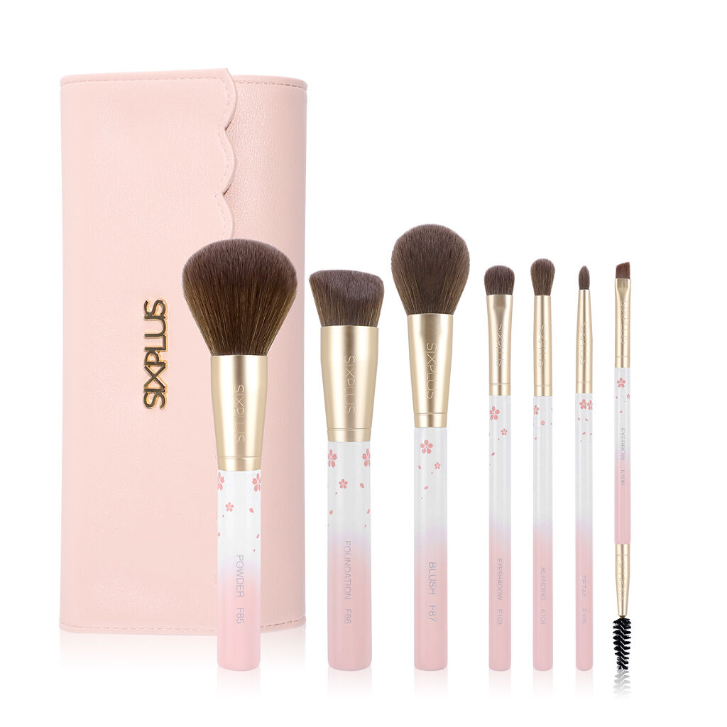 SIXPLUS 桜色グラデーション　メイクブラシ 7本セット / SIXPLUS