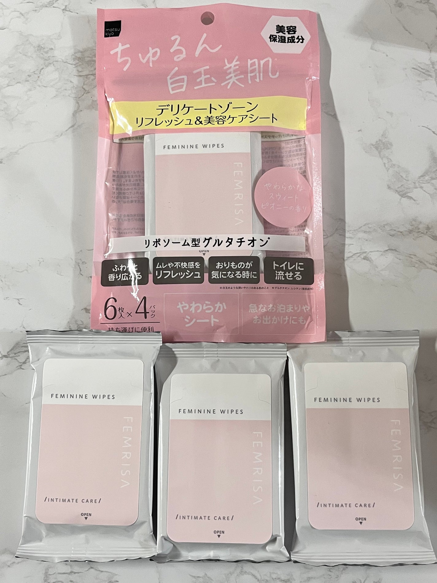 matsukiyo フェムリサ エニーシート やわらかなスウィートピオニーの香り/matsukiyo FEMRISA/デリケートゾーンケアを使ったクチコミ(1枚目)
