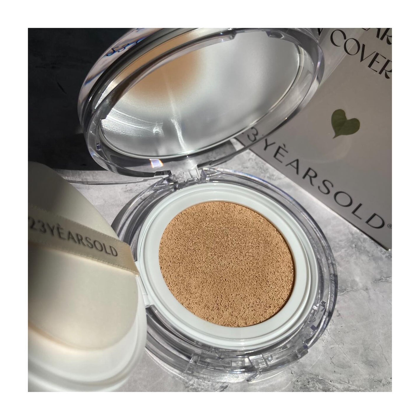 ハートリーフシーンカバークッション/23years old/クッションファンデーションを使ったクチコミ(3枚目)