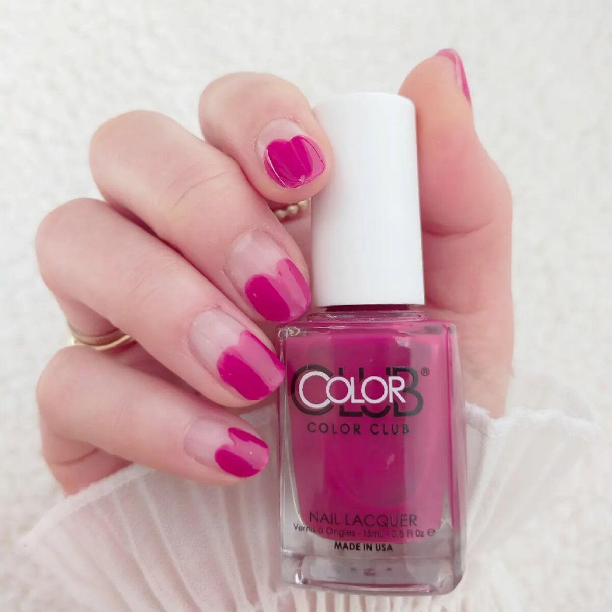 #セルフネイル,#配色ネイル,#シンプルネイル,#ハートフレンチネイル,#時短ネイル,#フレンチネイル,#バレンタインネイルのネイルデザイン