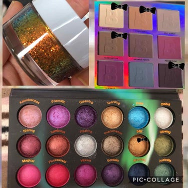 ColourPop Glitterally Obsessedのクチコミ「💚グリッターメイク💚

こんにちは！🐒🌱
皆さん台風大丈夫ですか？？

私のとこは今まさに嵐の.....」（2枚目）