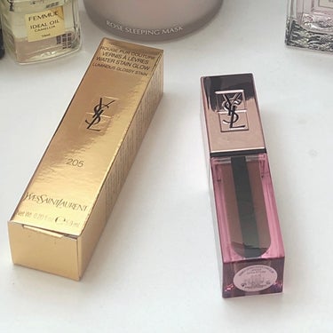 ルージュ ピュールクチュール ヴェルニ ウォーターグロウ No.205 シークレッドローズウッド/YVES SAINT LAURENT BEAUTE/口紅を使ったクチコミ（1枚目）