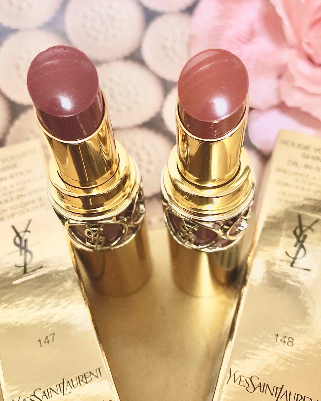 ルージュ ヴォリュプテ シャイン/YVES SAINT LAURENT BEAUTE/口紅を使ったクチコミ(2枚目)