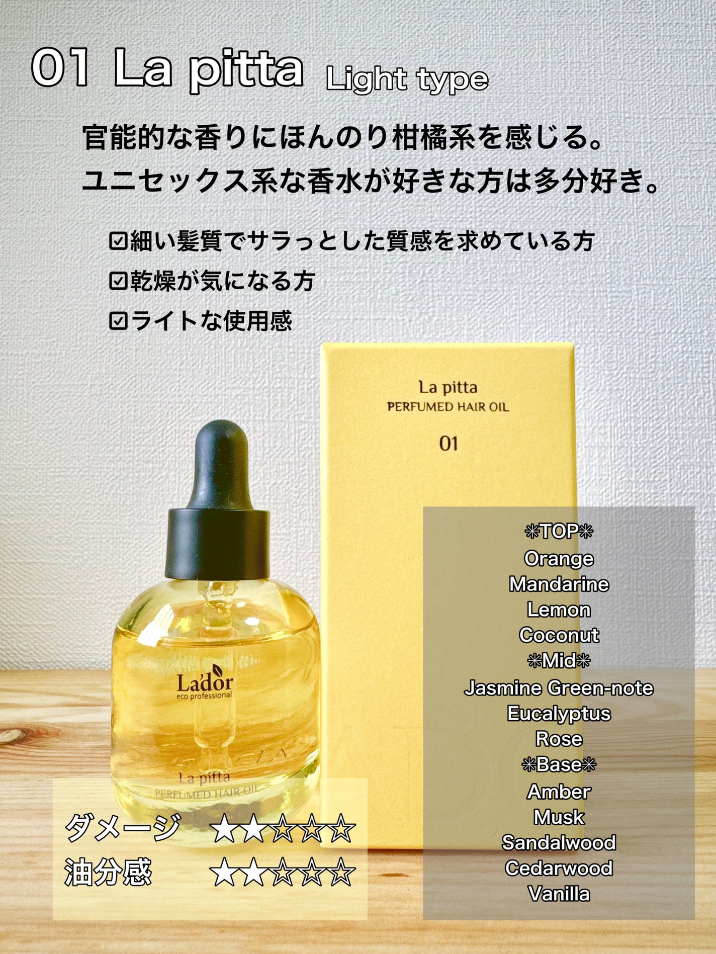 パフュームヘアオイル ラピタ/La'dor/ヘアオイルを使ったクチコミ(2枚目)