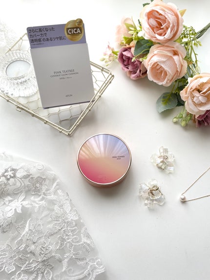 ピンクティーツリーカバーアップグロウクッション/APLIN/クッションファンデーションを使ったクチコミ(4枚目)