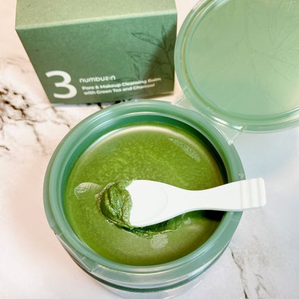 3番 緑茶炭毛穴パッククレンジングバーム/numbuzin/クレンジングバームを使ったクチコミ(3枚目)