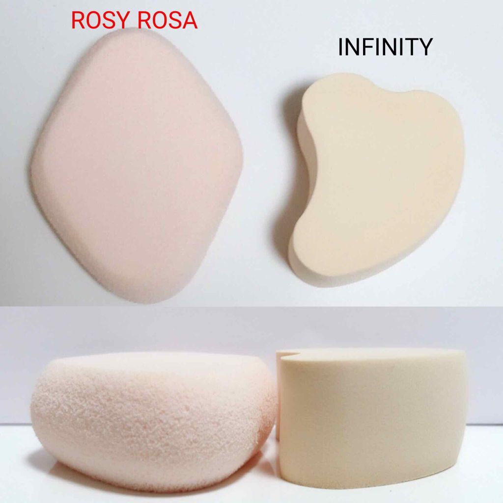 Rukaのクチコミ「🍀比較 ROSY ROSA☜☞INFINITY

今回はパフの比較です！
両方とも、以前に紹介.....」（1枚目）