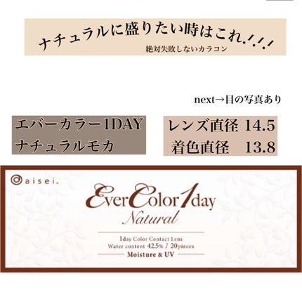 エバーカラーワンデー ナチュラル ナチュラルモカ/エバーカラー/ワンデー(1DAY)カラコンの画像