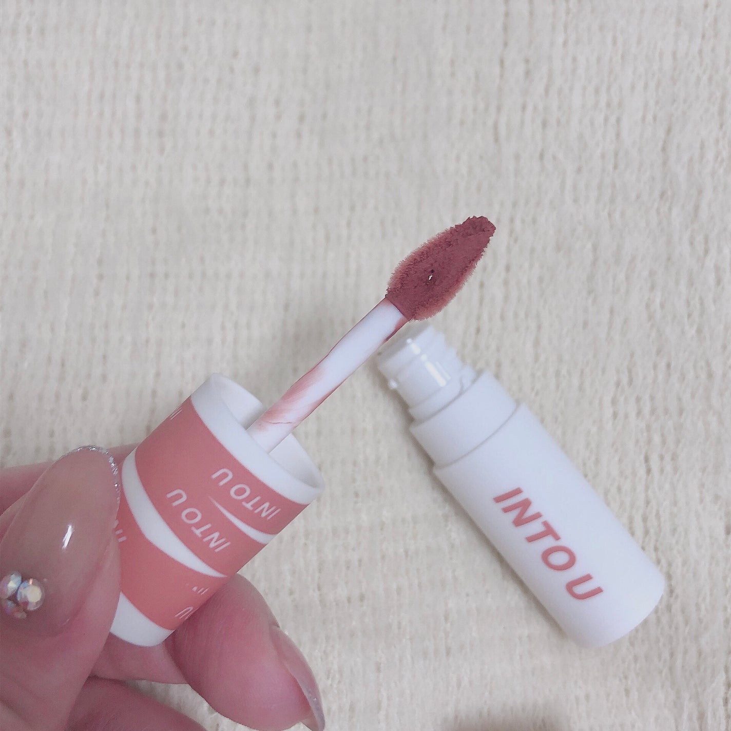 スーパーマットリップ&チークマッド/INTO U/口紅を使ったクチコミ(2枚目)