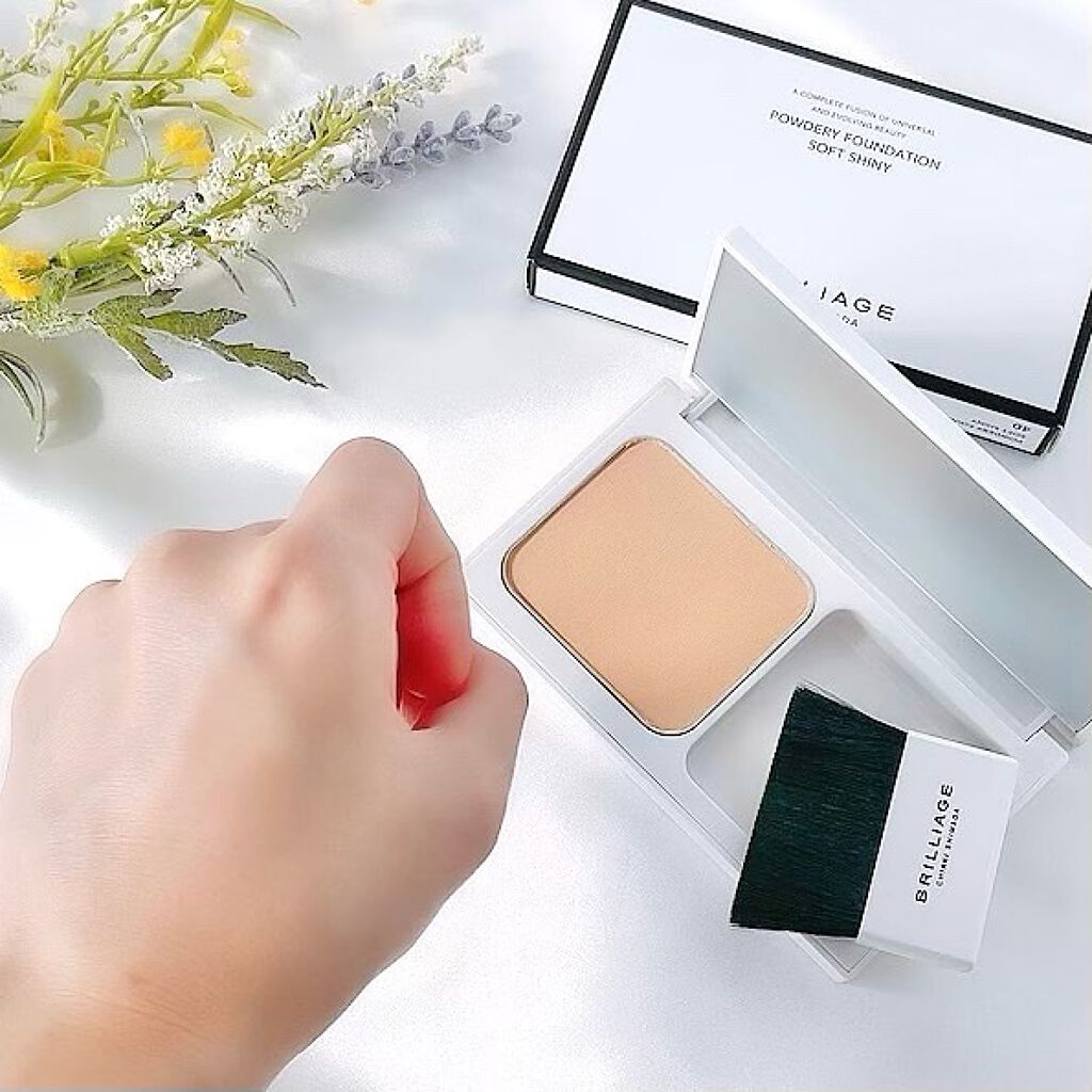 パウダリーファンデーション ソフトシャイニー/ブリリアージュ/パウダーファンデーションを使ったクチコミ(5枚目)