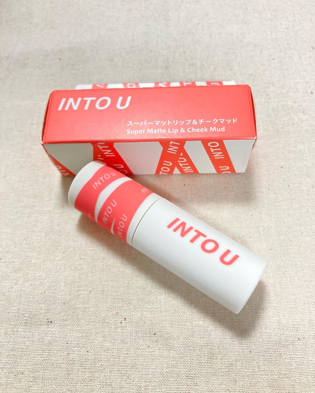 スーパーマットリップ&チークマッド/INTO U/口紅を使ったクチコミ(2枚目)