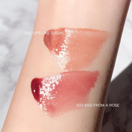 THREE ディヴァインリップジェム X03 KISS FROM A ROSE/THREE/口紅を使ったクチコミ(2枚目)