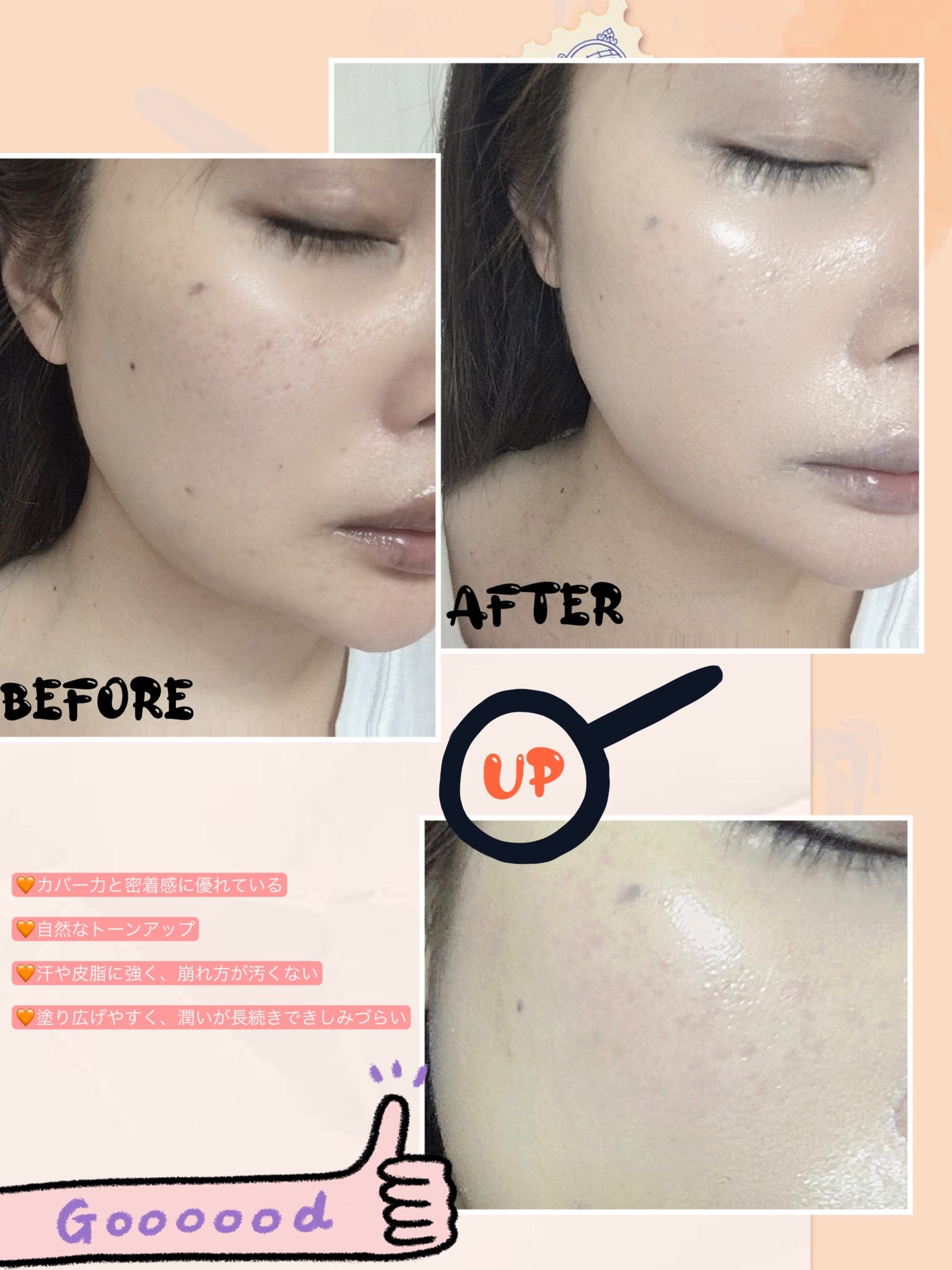 密着カバークッション/GIVERNY/クッションファンデーションを使ったクチコミ(4枚目)