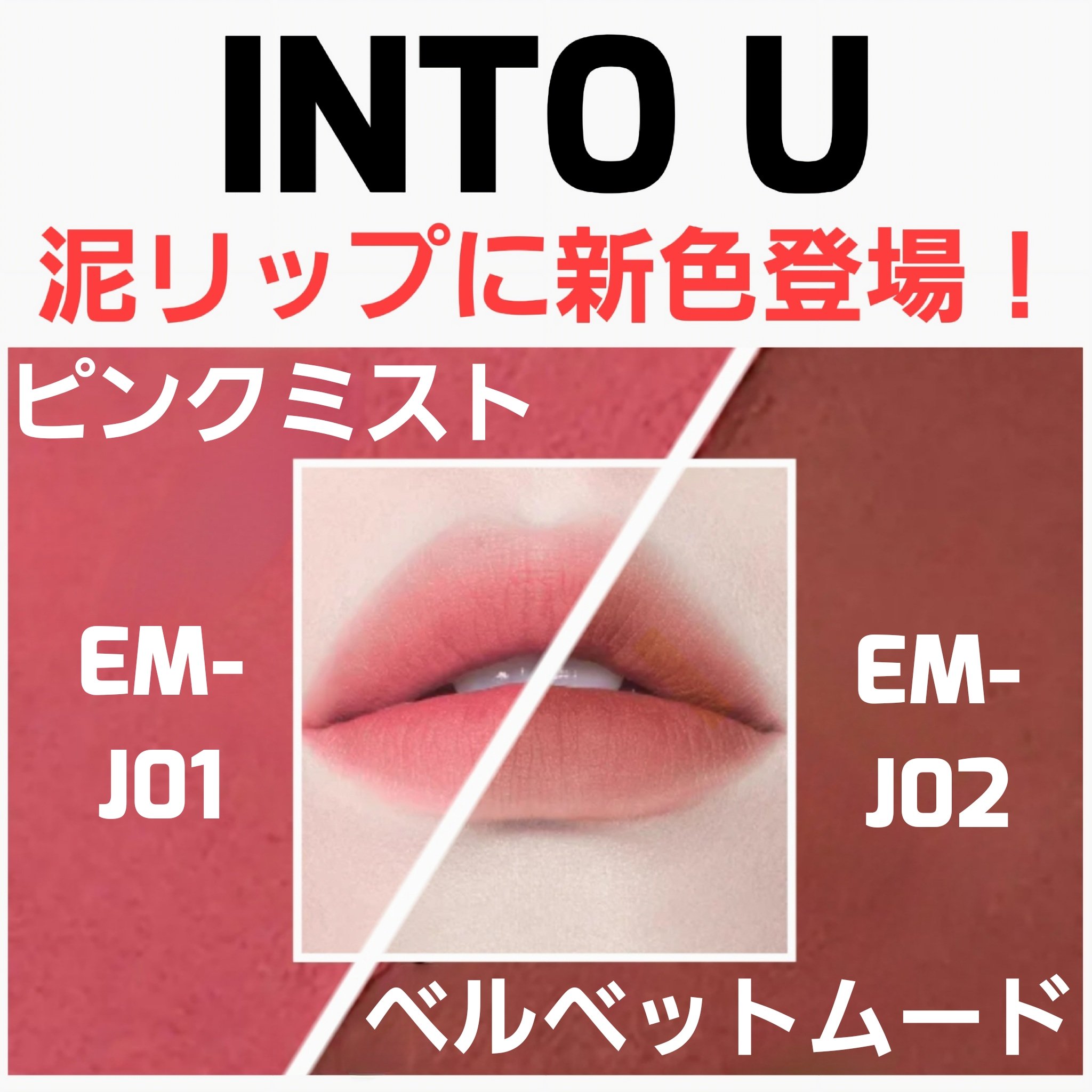 スーパーマットリップ＆チークマッド EM-J02 ベルベットムード /INTO U/口紅を使ったクチコミ（1枚目）