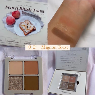 Peach Blush Toast cafe eye palette/NOTONE/パウダーアイシャドウを使ったクチコミ（3枚目）