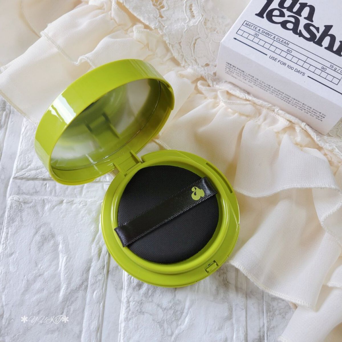 サテンウエアヘルシーグリーンクッション 18C SEASHELL シーシェル/unleashia/クッションファンデーションを使ったクチコミ（3枚目）