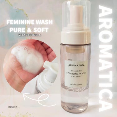 AROMATICA バランシングフェミニンウォッシュのクチコミ「#PR

FEMININE WASH PURE ＆ SOFT 
無香料フェミニン・ソープ

弱.....」（1枚目）