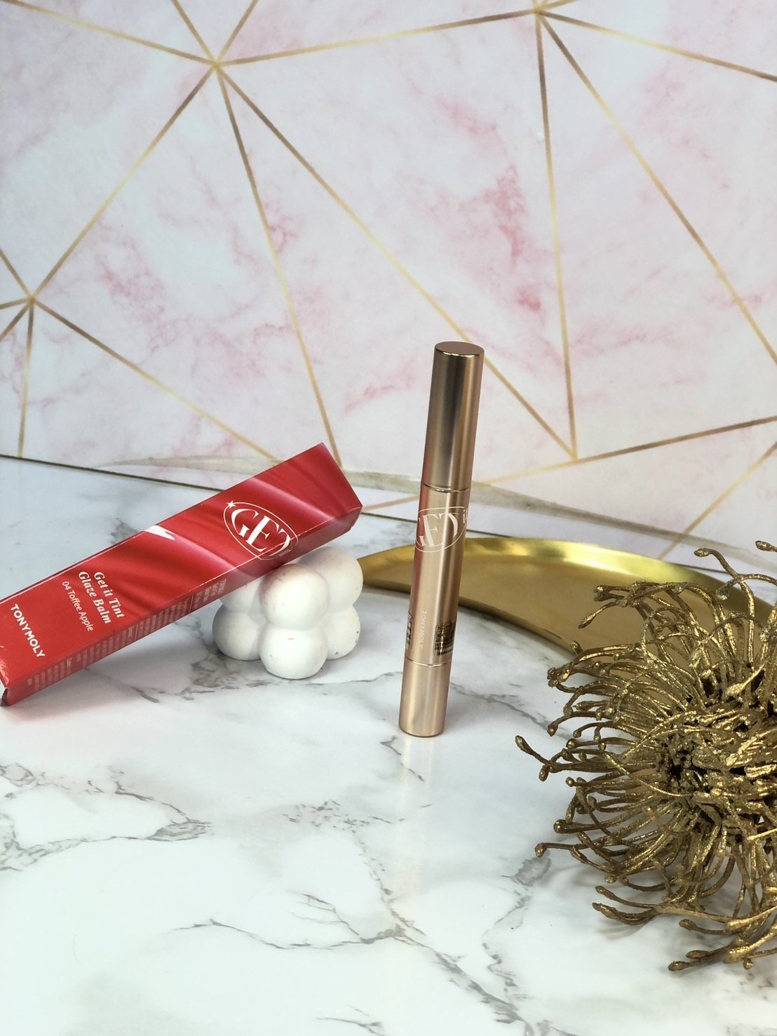 ゲットイットティントグレーズバーム 04 トフィーアップル/TONYMOLY/リップティントを使ったクチコミ（1枚目）