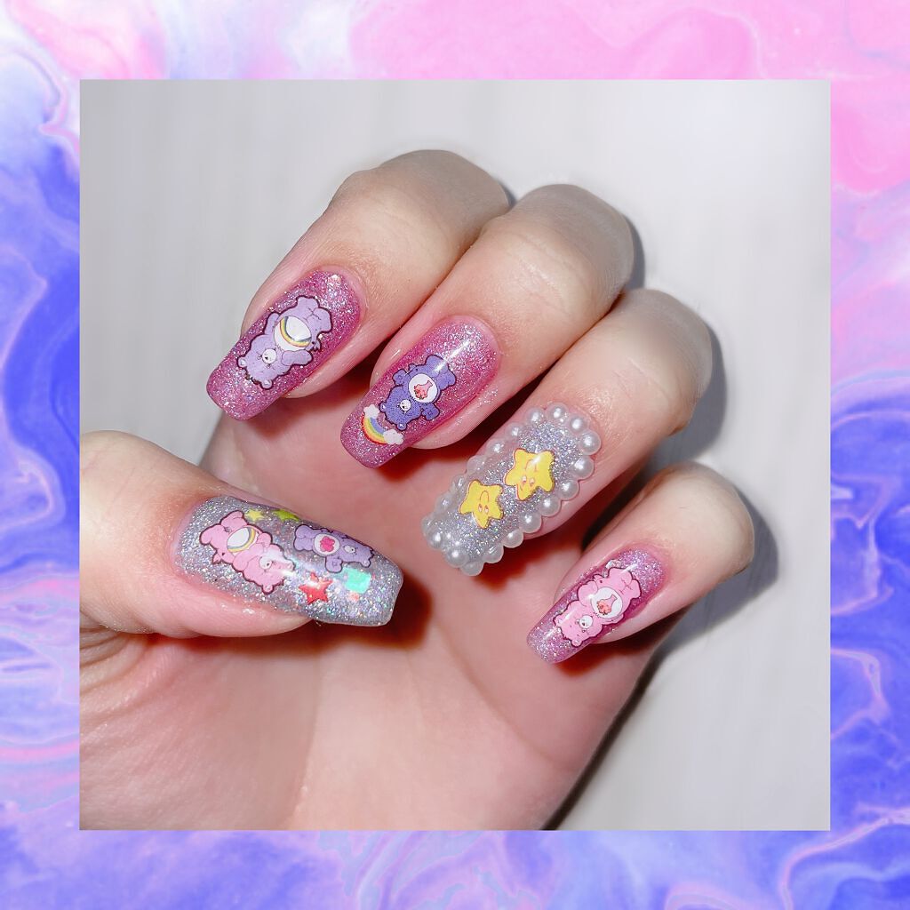 ジェルネイルユニコーン/セリア/ジェルネイルを使ったクチコミ（1枚目）